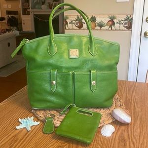 Dooney & Bourke Green Leather Tote